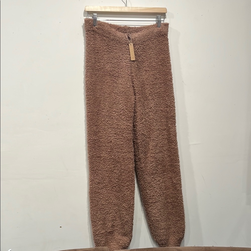 Skims Knit Sherpa Teddy Cozy Jogger Pant in Desert Tan size XL - Picture 2 of 14